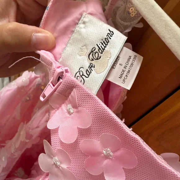 Rare Editions Pink Floral Dress - Picture 3 of 3